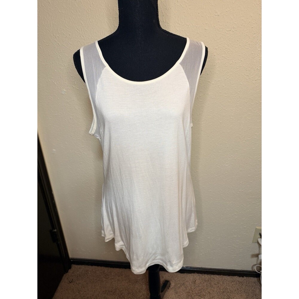 Banana Republic Women’s Sleeveless Mesh Cream XL Blouse Top Career Office Work